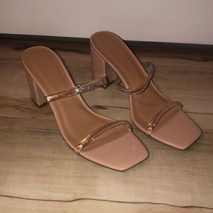 Nude block heel